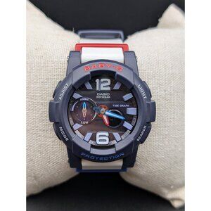 Casio Baby-G Navy White Analog-Digital Watch BGA-180 Tide Graph Surfing Sport